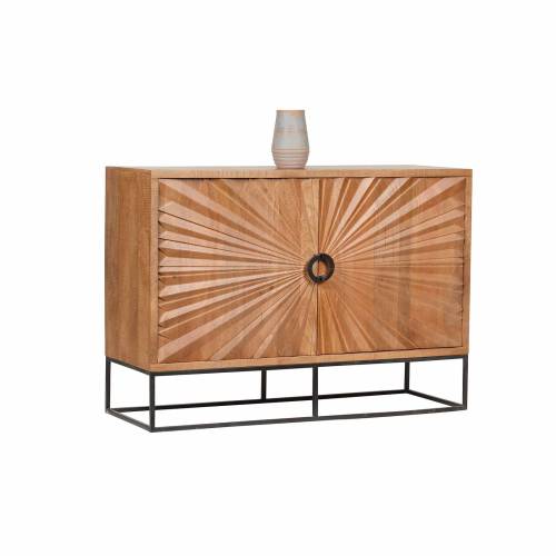 Bahut 2 portes sculptées | Manguier Solis - Contemporain