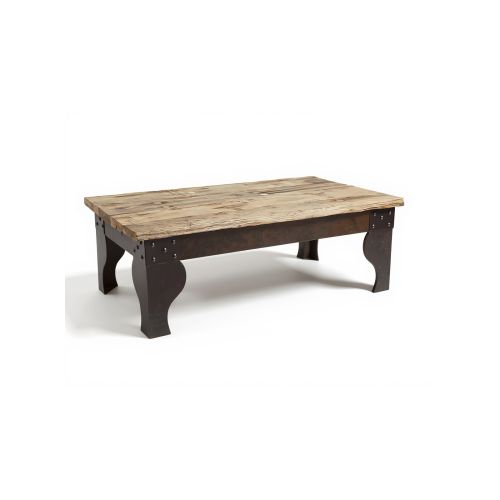 Table basse bois metal campagne | Manguier Fabric