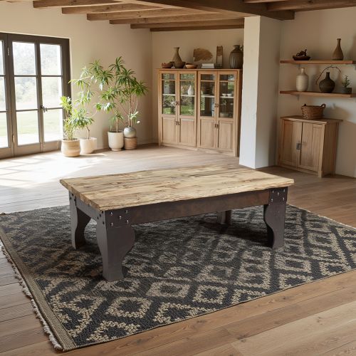 Table basse bois metal | Manguier Fabric