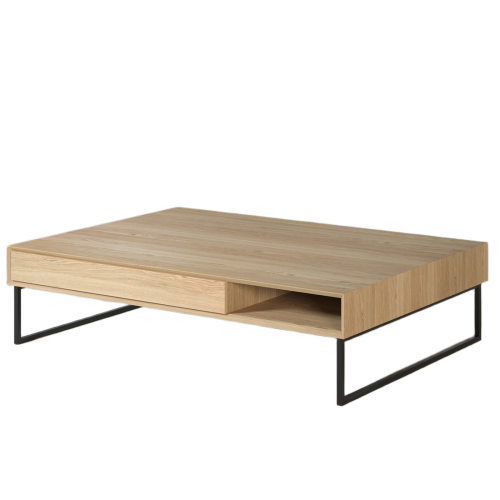 Table Basse Chêne Massif Rangement Tiroir | Salon LIGNART