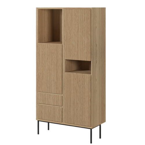 Armoire Haute Rangement en Chêne Massif LIGNART | Portes & Tiroirs