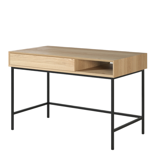 Bureau Design Chêne Massif LIGNART avec Tiroir et Niche - Achat
