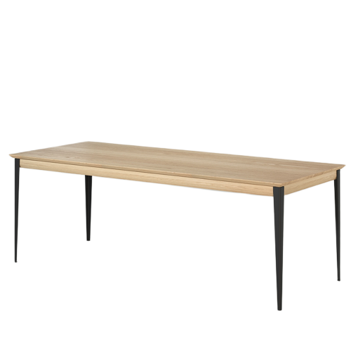 Table Salle à Manger LIGNART Chêne Massif Clair Pieds Métal - Style