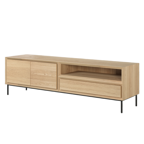 Meuble TV 2 Portes 1 Tiroir 180 cm | Chêne Contempory - Contemporain