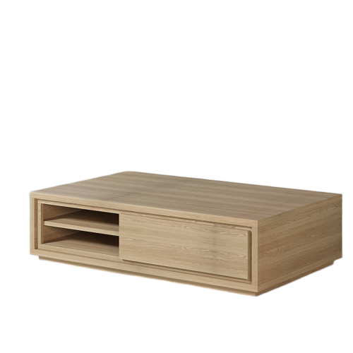 Table Basse Tiroir et Étagères | Chêne Absolue - Contemporain