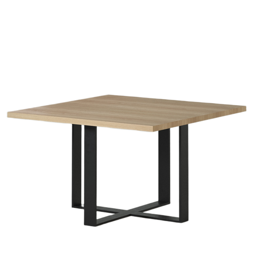 Table à manger Carrée Chêne Massif & Métal Noir - LIGNART - Design Moderne