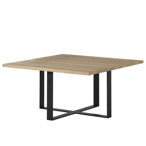 Table Carrée Chêne Pieds Métal Noir LIGNART - Contemporain