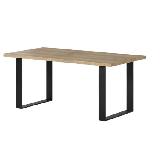 Table Rectangulaire en Chêne Massif & Métal LIGNART - Plateau bois clair