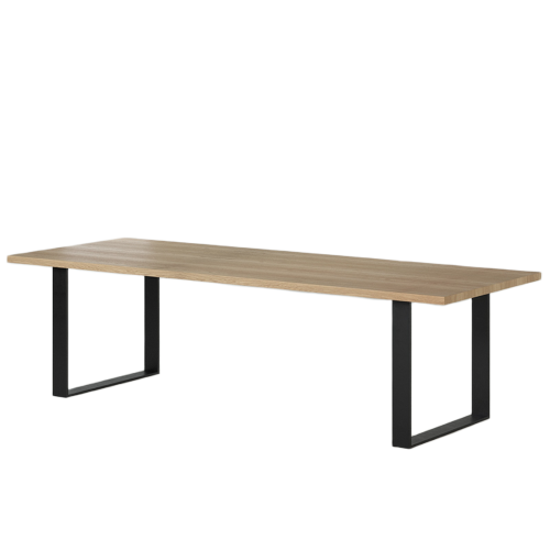 Table Salle à Manger Chêne Clair Piètement Noir | Chêne LIGNART - Design