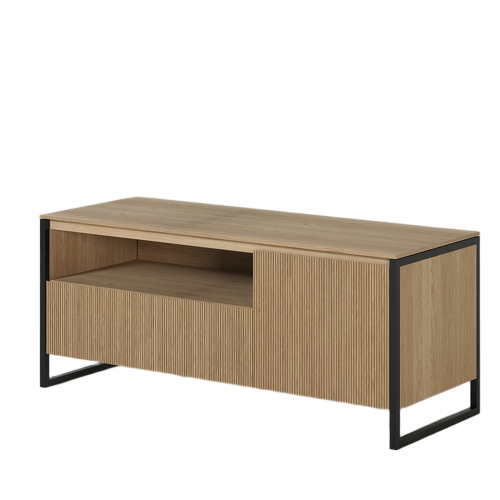 Meuble TV 1 Porte 1 Tiroir 120 cm | Chêne Contempory - Contemporain