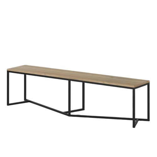 Banc Design Chêne Massif et Métal - Moderne