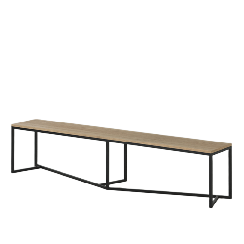Banc Pied Métal 210 cm | Chêne Lignart - Contemporain