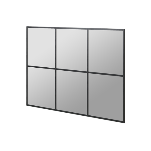 Miroir Rectangulaire 120x80 Métal Noir | Chêne Lignart - Contemporain