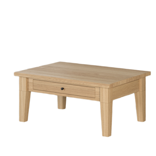 Table Basse Tiroir et Métal Noir 90 cm | Chêne Nantes - Classique chic