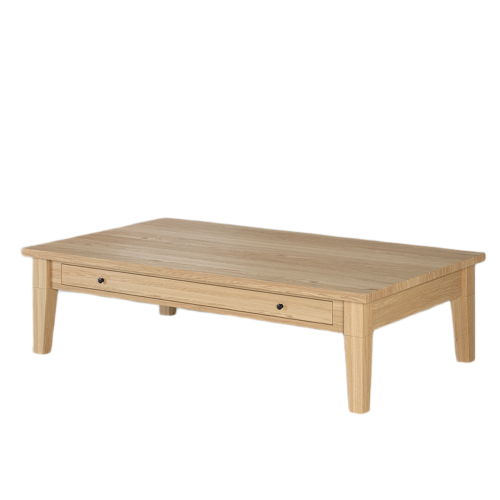 Table Basse 2 Tiroirs Métal Noir | Chêne Nantes - Classique chic