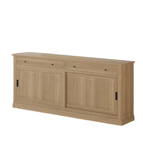 Buffet 2 Portes Coulissantes 220 cm | Chêne Nantes - Classique chic