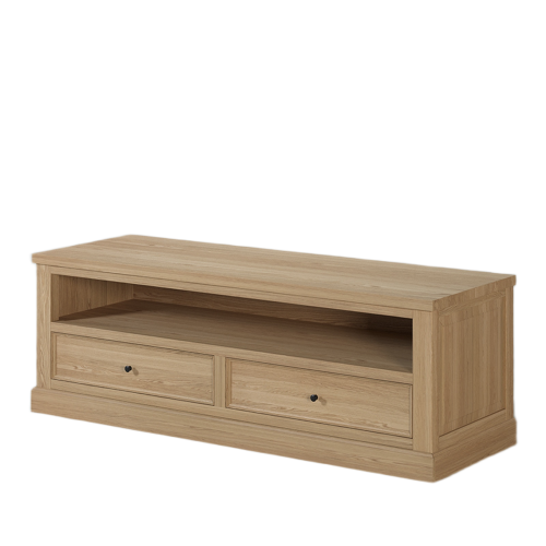 Meuble TV Chêne Clair Tiroirs Étagère | Chêne LIGNART - Design Naturel