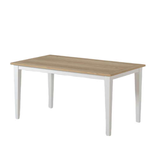 Table Design Chêne Massif et Blanc 6 Places | Chêne LIGNART - Style Lumineux