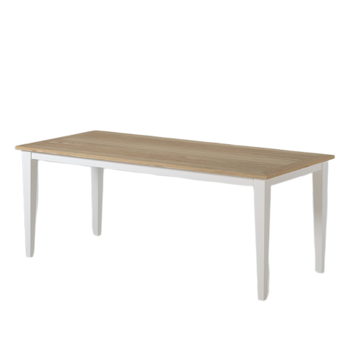 Table Repas Familiale 8 Personnes | Chêne LIGNART - Plateau bois clair et pieds blancs