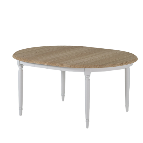 Table Ovale Extensible Blanche | Chêne Nantes - Classique chic