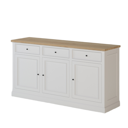 Buffet Rangement Chêne Bois Clair Blanc | Chêne LIGNART - Style Moderne