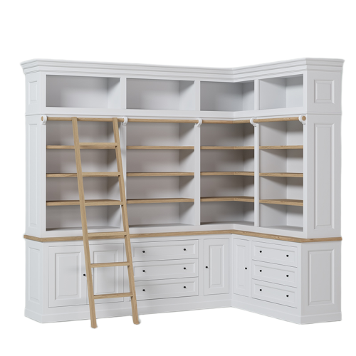 Bibliothèque Échelle Rangement Design | Chêne LIGNART - Classique chic