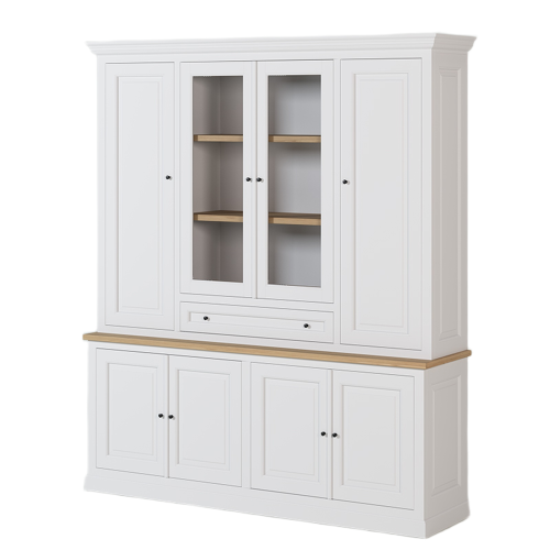 Vaisselier Vitrine Épuré Blanc Chêne | LIGNART - Classique chic
