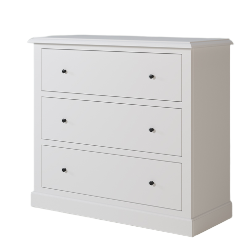 Commode Blanche 3 Tiroirs | Chêne LIGNART - Classique chic