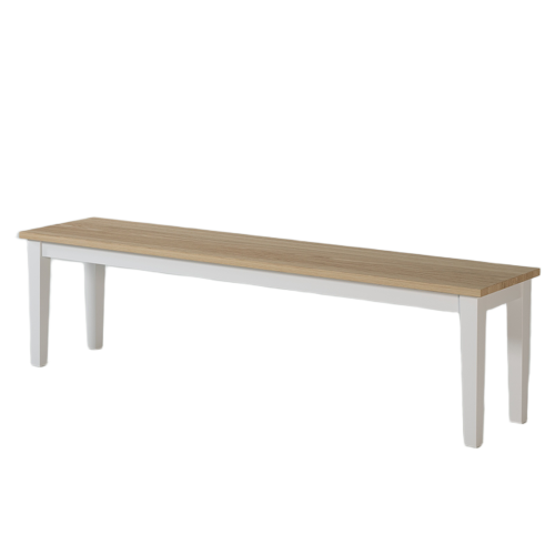 Banc Chêne Clair Pieds Blancs | Chêne LIGNART - Classique chic