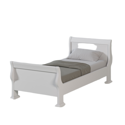 Lit Bateau Simple Blanc 90x200 | Chêne Nantes - Classique chic