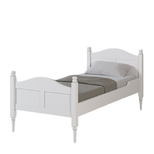 Lit simple blanc 1 place | Chêne LIGNART - Classique chic