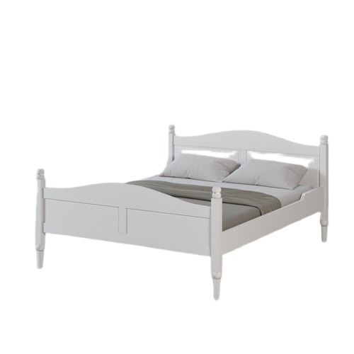 Lit Chêne Massif Blanc 2 Places | Chêne LIGNART - Classique chic