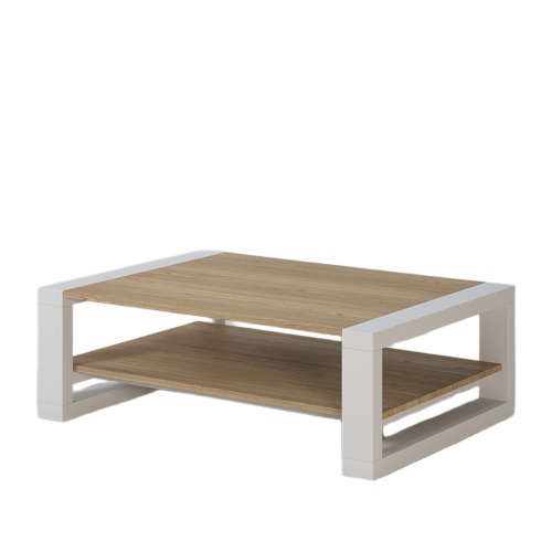 Table Basse Bicolore Étagère Salon | Chêne LIGNART - Contemporain