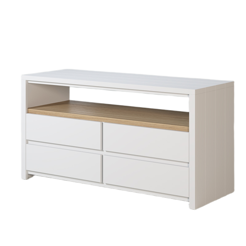Meuble TV 4 Tiroirs 135 cm | Chêne Absolue - Contemporain