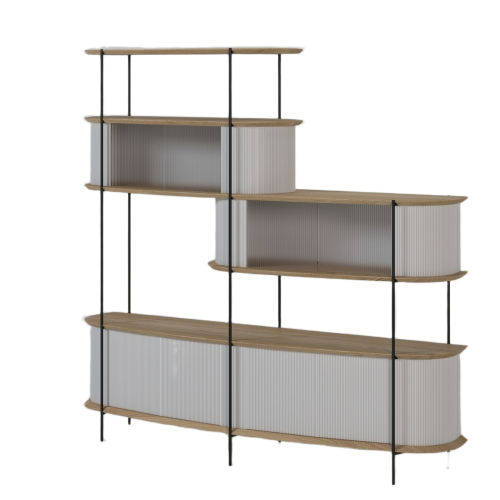 Bibliothèque Courbe Design | Chêne Icone - Contemporain