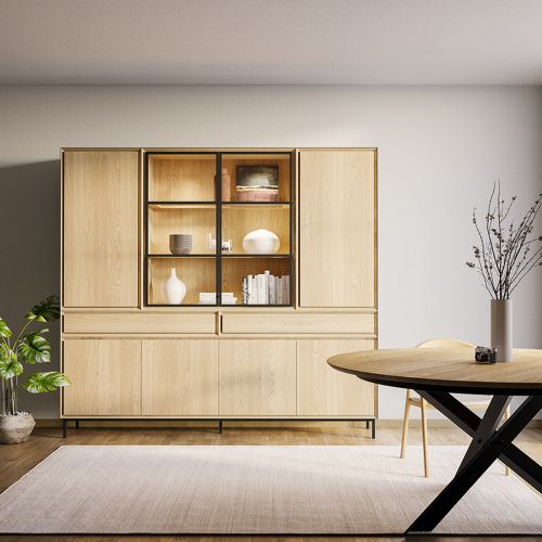 Grand Cabinet Portes Tiroirs Étagères | Chêne LIGNART