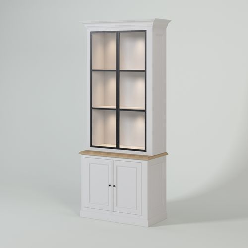 Meuble Vitrine Blanc Portes Vitrées | Chêne LIGNART