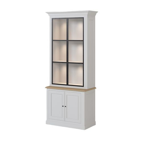Meuble Vitrine Blanc Portes Vitrées | Chêne LIGNART