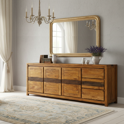 Buffet 3 Portes 3 Tiroirs Grand Modèle | Acacia Tatoo