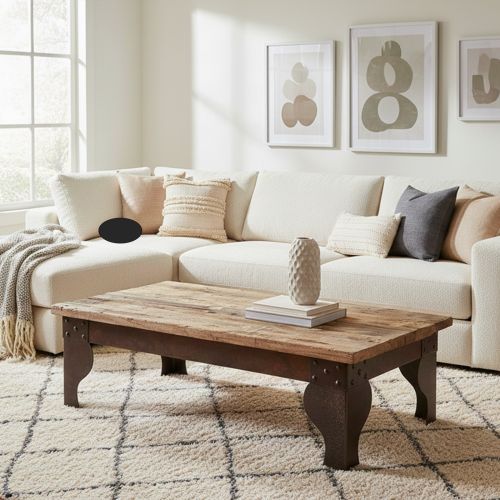 Table basse bois metal | Manguier Fabric