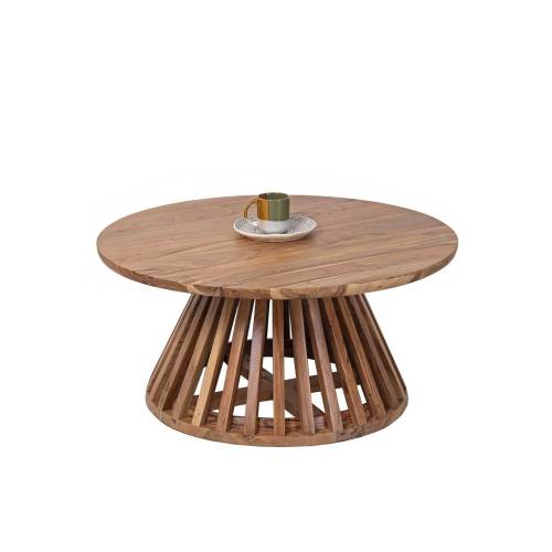 Table basse ronde bois massif | Acacia Luxe - Exotique