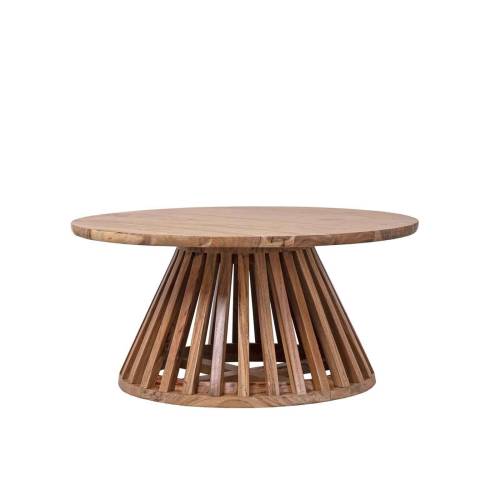 Table basse ronde bois massif | Acacia Luxe - Exotique