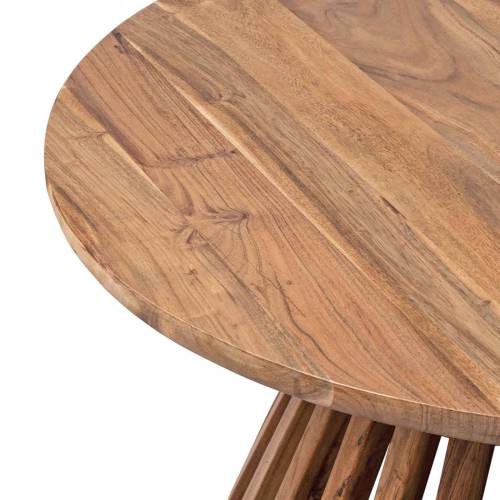 Table basse ronde bois massif | Acacia Luxe - Exotique