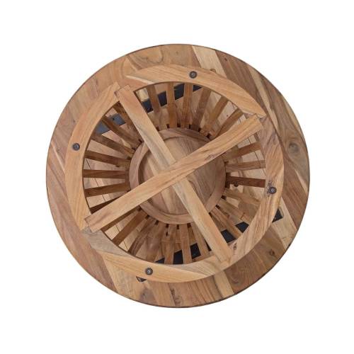 Table basse ronde bois massif | Acacia Luxe - Exotique