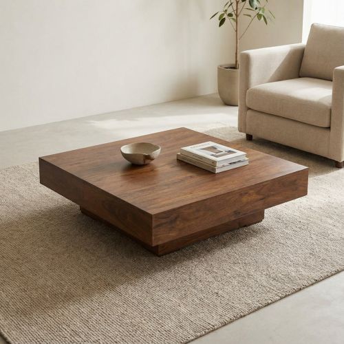 Table basse Carrée Design Palissandre Zen - Exotique