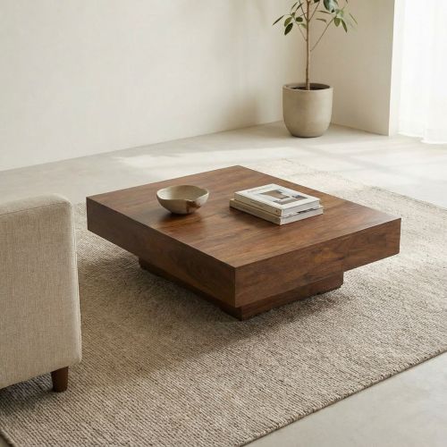 Table basse Carrée Design Palissandre Zen - Exotique