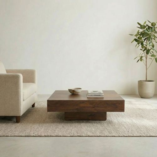 Table basse Carrée Design Palissandre Zen - Exotique