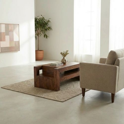 Table Basse Palissandre Massif Zen