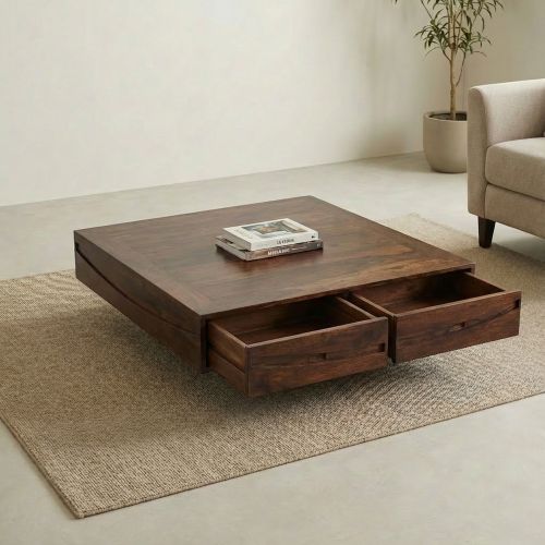 Table Basse Style Japonais Palissandre Soleil Levant