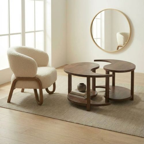 Table basse yin yang Palissandre Lhassa